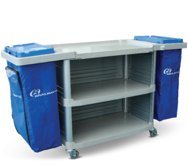 CARRO EXTRA II Com Fechamento Lateral c/2 Bolsas Bralimpia